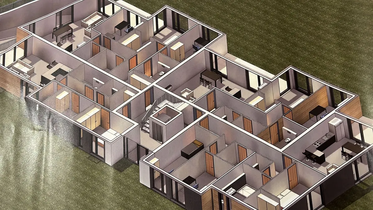 3D-Grundrissvisualisierung des Obergeschosses